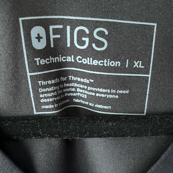 Figs Technical Collection Scrubs Set Top & Bottom Straight Leg Black XL - Picture 14 of 15